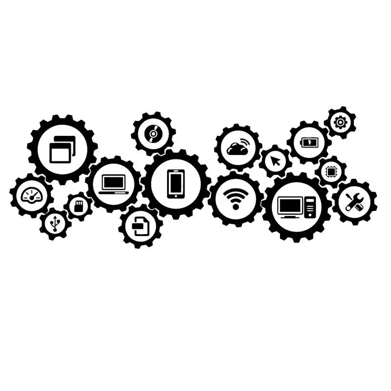 Tech Technology Social Media Wall Decals Information Technology Science Kids Room Playroom Office Classroom Decor Stickers Gifts