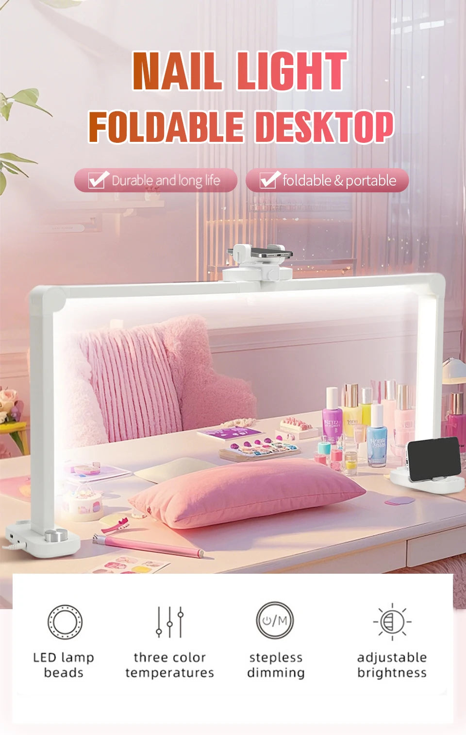 Half moon nail lamp, nail technology lamp,LED nail technology lamp,LED nail lamp,3 color temperature adjustable brightness