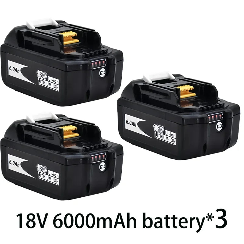Super For Makita 18v 6000mAh Rechargeable Power Tools Battery With Led Li-ion Replacement Lxt Bl1860b Bl1860 Bl1850+3A Charger
