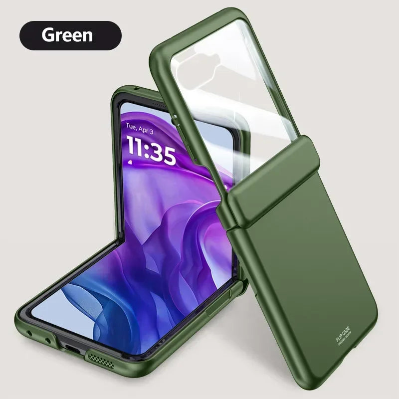 Luxury Feel Skin Spring Hinge Protective Cover for Motorola Razr 50 Ultra Shockproof Cases