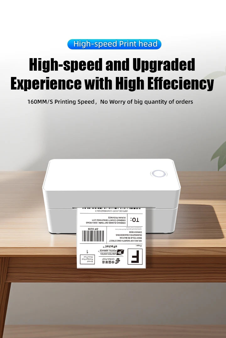 4 inch Bluetooth thermal printer for 30mm-110mm Paper DHL,Fedex Express delivery label barcode printer Android iOS Windows