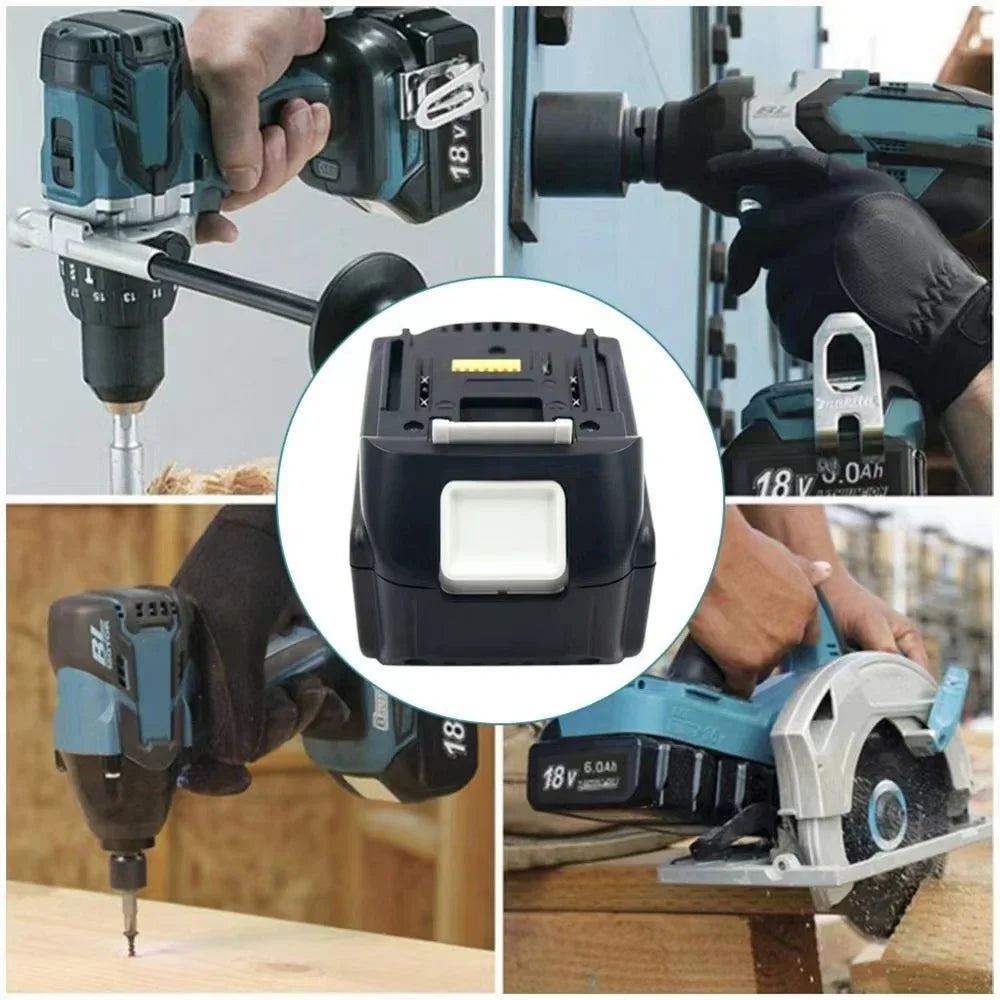 Super For Makita 18v 6000mAh Rechargeable Power Tools Battery With Led Li-ion Replacement Lxt Bl1860b Bl1860 Bl1850+3A Charger