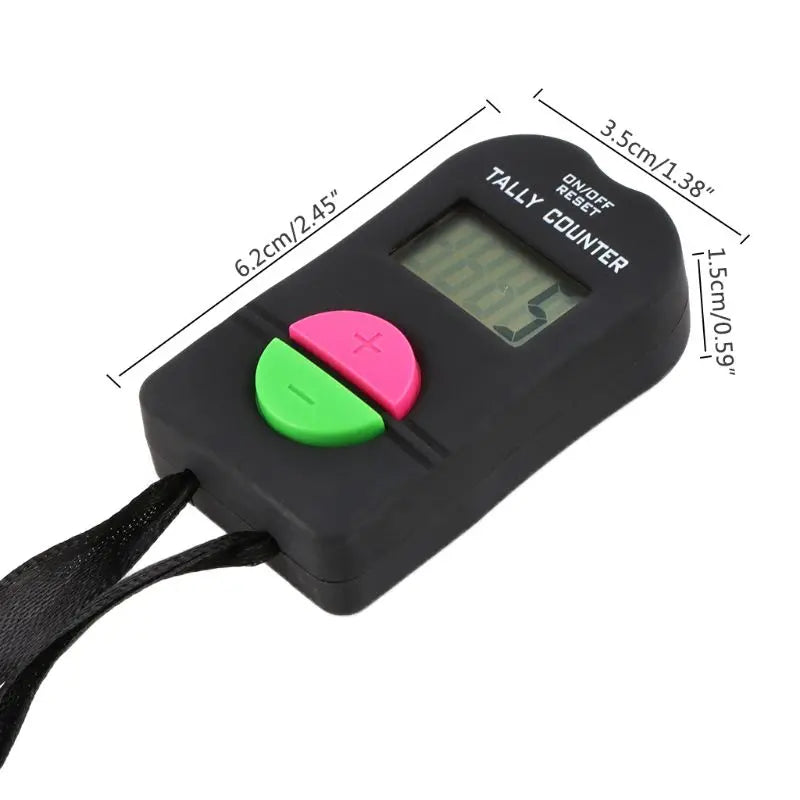 Digital Hand Tally Counter with Lanyard, Electronic Manual Clicker, Add Subtract, Model for Running