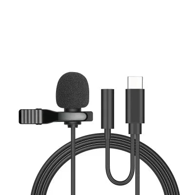 1.5m Portable USB Mini Lavalier Microphone USB/3.5mm/Type-C Metal Clip Lapel Mic Condenser Microphone For PC Laptop Mobile Phone