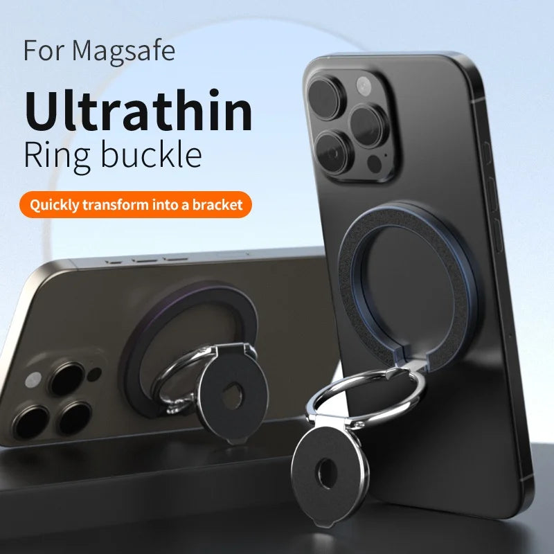MagSafe Double Sided Magnetic Phone Ring Holder Portable Folding Cellphone Stand Accessory Grip Bracket Support Universal