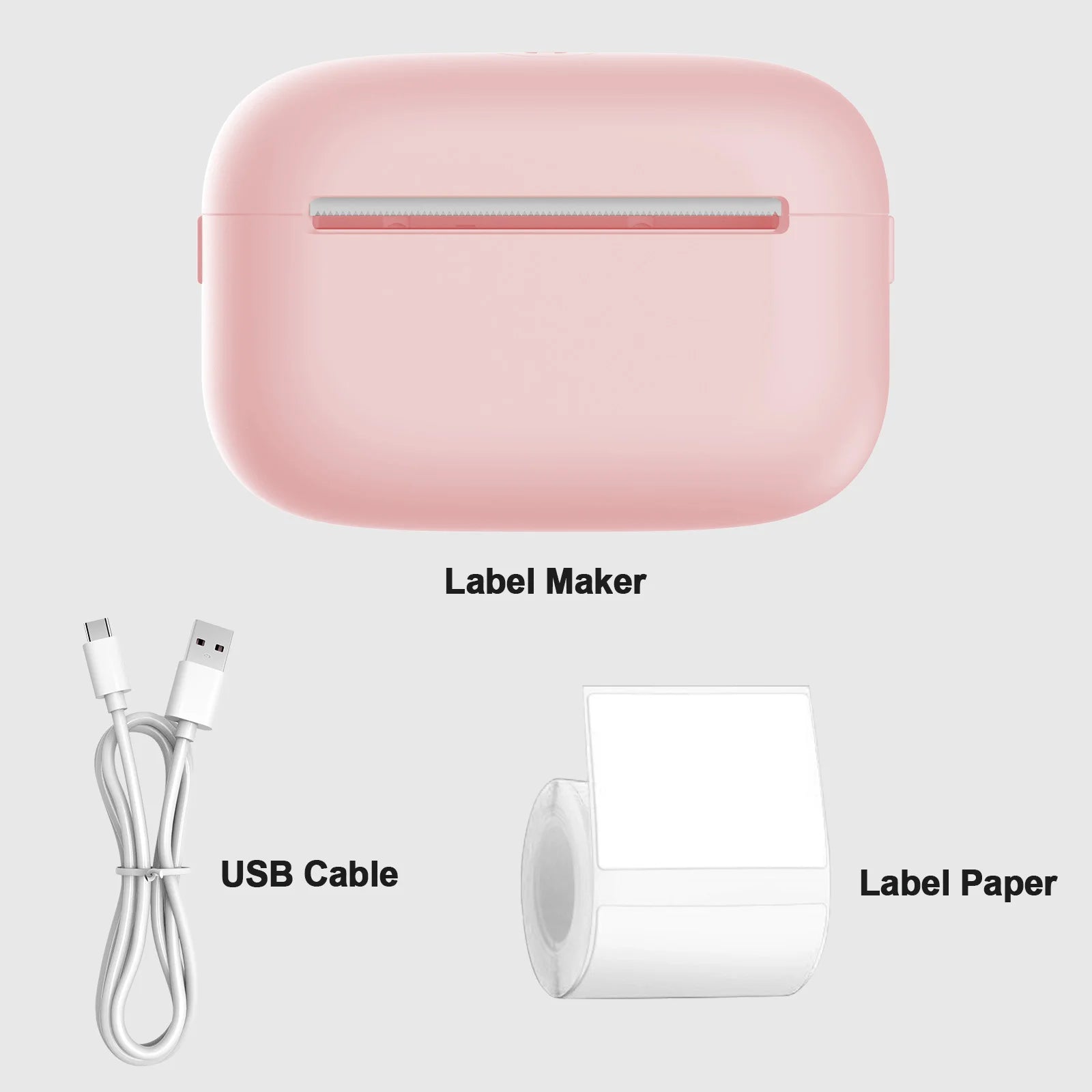 Portable Mini Printer Label Maker 300dpi 2 Inch Thermal Wireless Inkless Printer Bluetooth for IOS and Android Home School