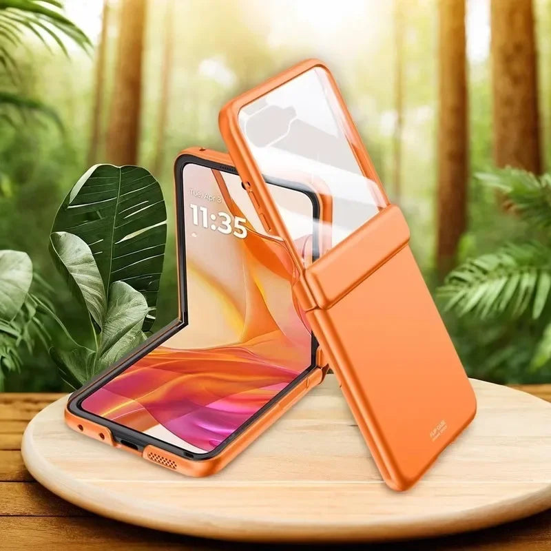 Luxury Feel Skin Spring Hinge Protective Cover for Motorola Razr 50 Ultra Shockproof Cases
