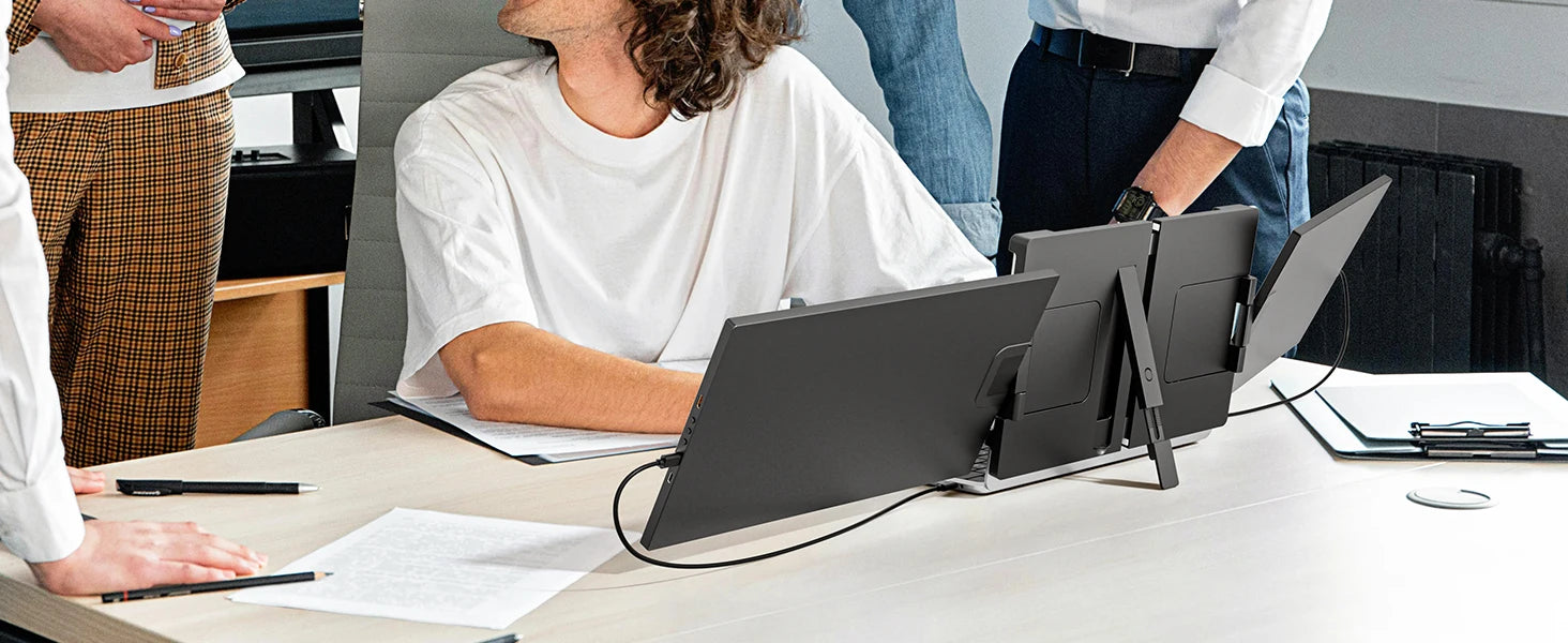 15.6inch Triple Screen Extender For Laptops 1080P FHD IPS Portable Dual External Monitors For Macbook Windows Extension 13-17"
