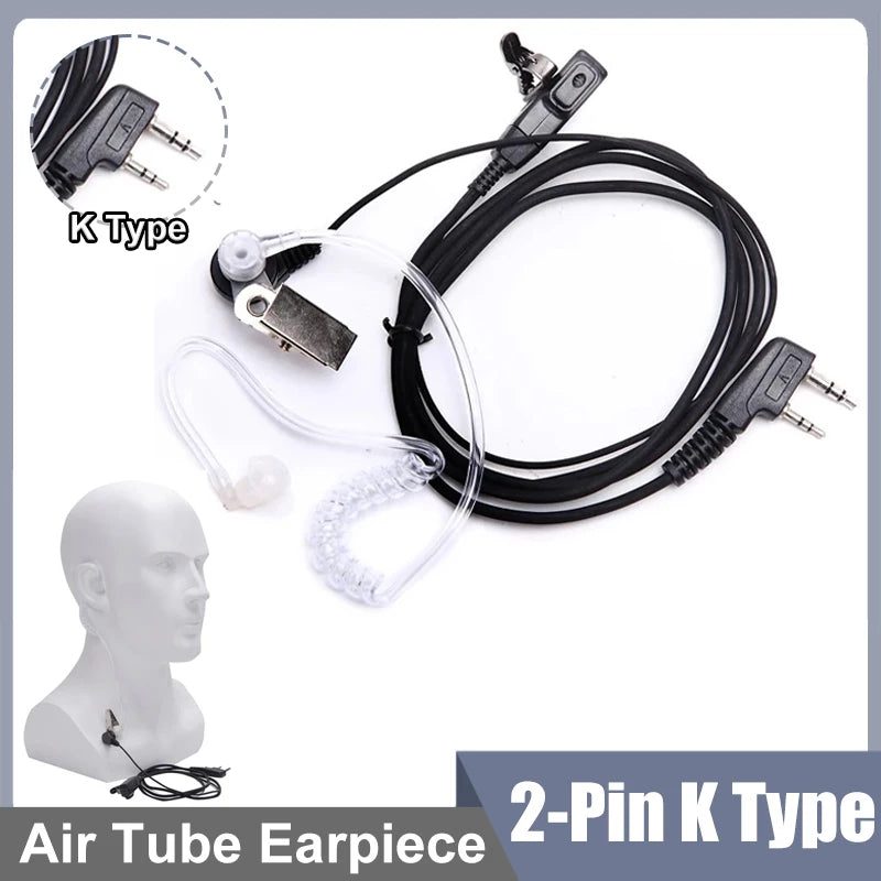 Headset Acoustic 2-Pin K Type for Baofeng Walkie Talkie UV5R UV-13 Pro Air Tube Earpiece UV-21 QuanSheng UV5R Plus UV-K5 UV-K6