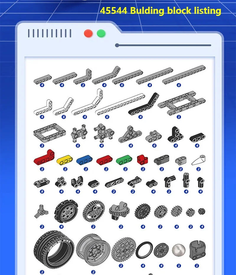 Compatible with EV3 45544 45560 parts package teaching aid robot building blocks technology parts Technology