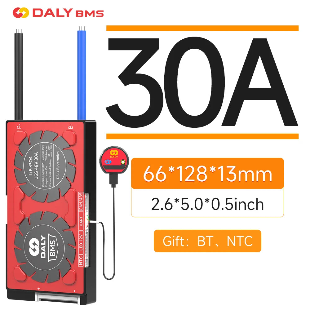 DALY Smart BMS LiFePo4 4S 12V APP BMS RS485/CAN 30A 40A 50A 60A  Parallel Bluetooth Solar Energy Inverter Power Bank