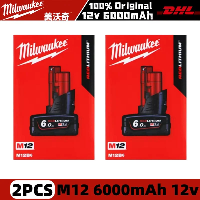 Milwaukee M12 REDLITHIUM HB 6.0Ah Extended Capacity Battery – 12V Rechargeable for M12 Cordless Tools (Model: 48-11-2402)