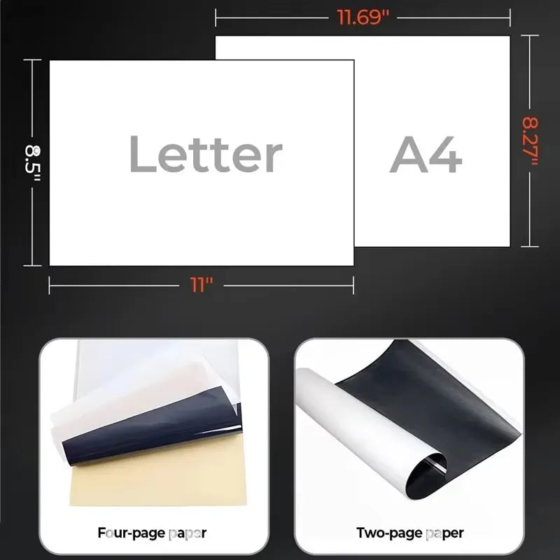 Wireless Thermal Tattoo Printer Bluetooth Tattoo Stencil Printer HD A4 Paper Printer Compatible with Android iOS Phone Tablet PC