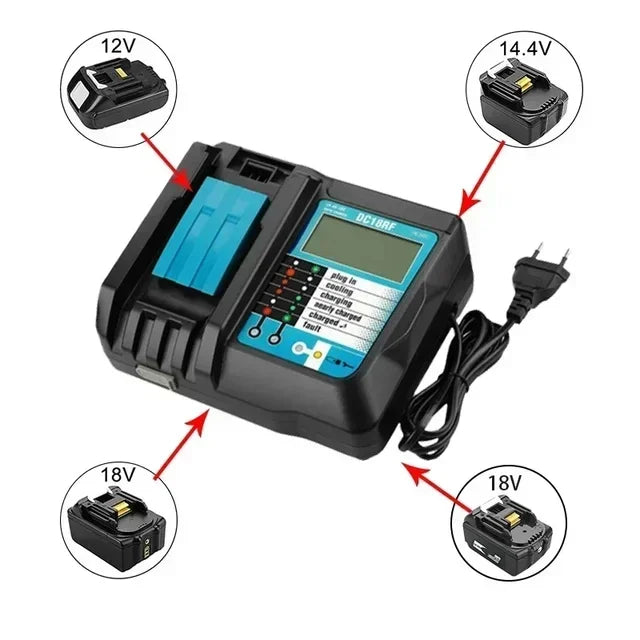 Super For Makita 18v 6000mAh Rechargeable Power Tools Battery With Led Li-ion Replacement Lxt Bl1860b Bl1860 Bl1850+3A Charger