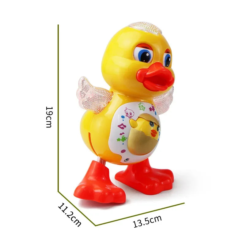 Electric Music Light Dancing Duck with Cute Blinking and Shaking Head Educational Electronic Pet for Children's Birthday Gift
