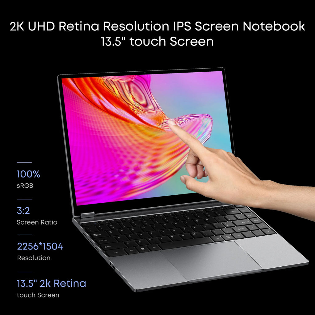 CHUWI FreeBook Laptop Intel N150 Quad Core 16GB LPDDR5 512G SSD Tablet PC 13.5 Inch FHD Touch Screen Windows 11 WIFI6 Desktop