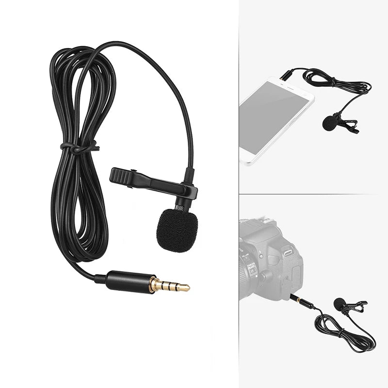 1.5m Portable USB Mini Lavalier Microphone USB/3.5mm/Type-C Metal Clip Lapel Mic Condenser Microphone For PC Laptop Mobile Phone