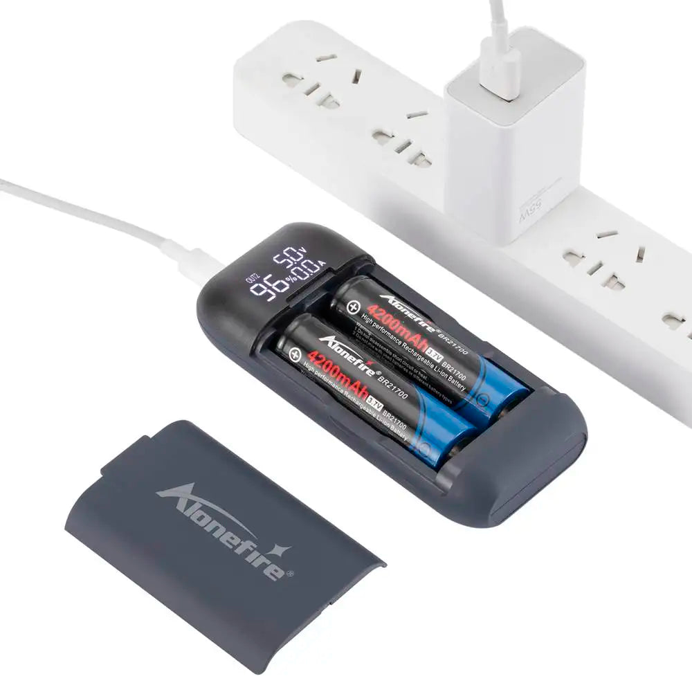 Alonefire PD2 USB Charger 18650/21700 Li-ion Battery 5V 2A USB Power Bank flashlight Torch Battery Charger-Battery Not included