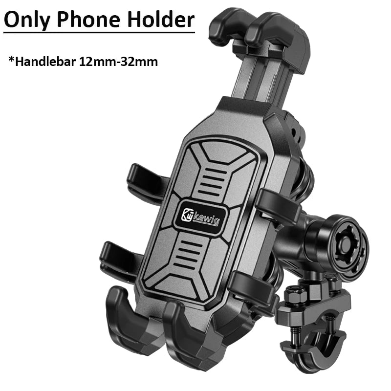 Shockproof Motorcycle Phone Holder 4 Vibration Dampener 360 Rotation Anti-Thief Motorbike Bicycle Bike Scooter Phone Stand Mount