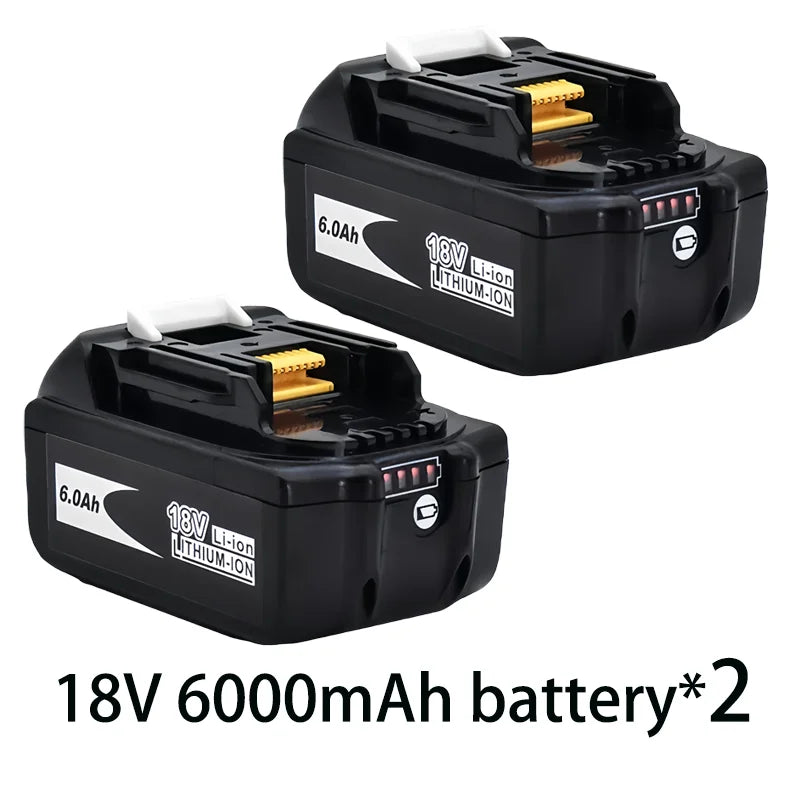 Super For Makita 18v 6000mAh Rechargeable Power Tools Battery With Led Li-ion Replacement Lxt Bl1860b Bl1860 Bl1850+3A Charger