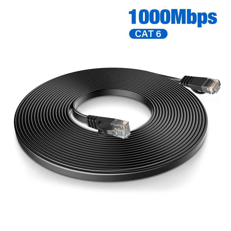 Newest Cat6 Ethernet Cable Network Cable Cat 6 Flat Round Internet LAN Cord 40Gbps For Router PS4 1m-5m 10m 15m 20m 2025