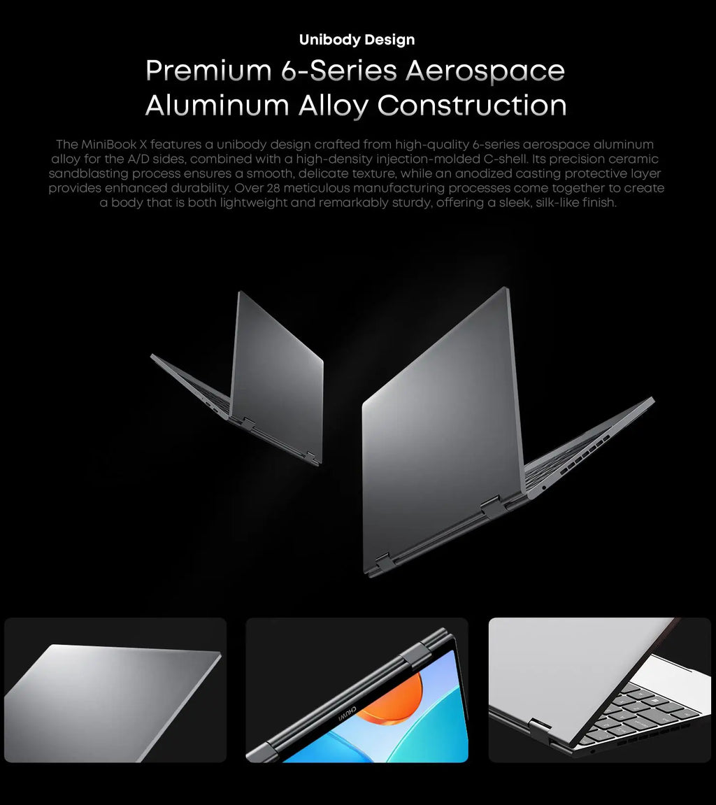 CHUWI Touch Screen Laptop MiniBook X 2-in-1 Laptop Intel N150 512GB ROM 16GB LPDDR5 10.51" 2K FHD IPS Windows 11 Work Notebook