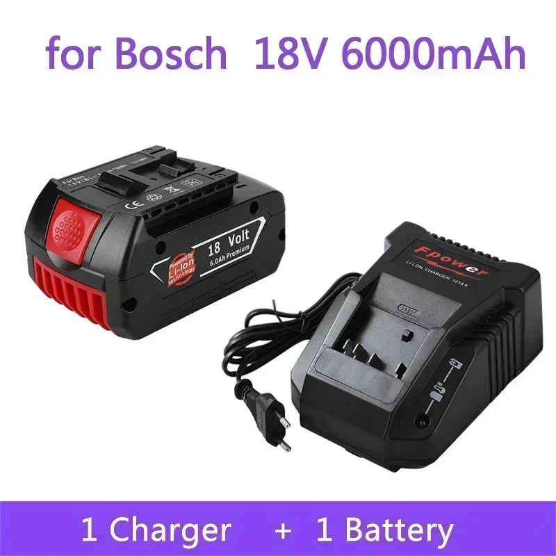 18V Original Lithium Battery Replaceable for BOSCH Battery Pack 6.0AH Original Tool Rechargeable Battery Ultra long life