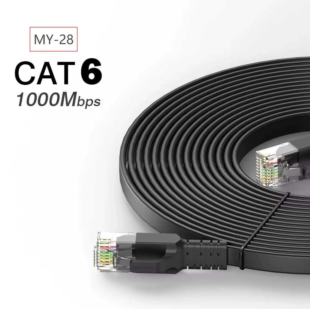 MY-28 2026 New Cat6 Ethernet Cable Gigabit High Speed 100Mbps Internet Cable RJ45 Shielded Network LAN Cord for Laptop Router PC