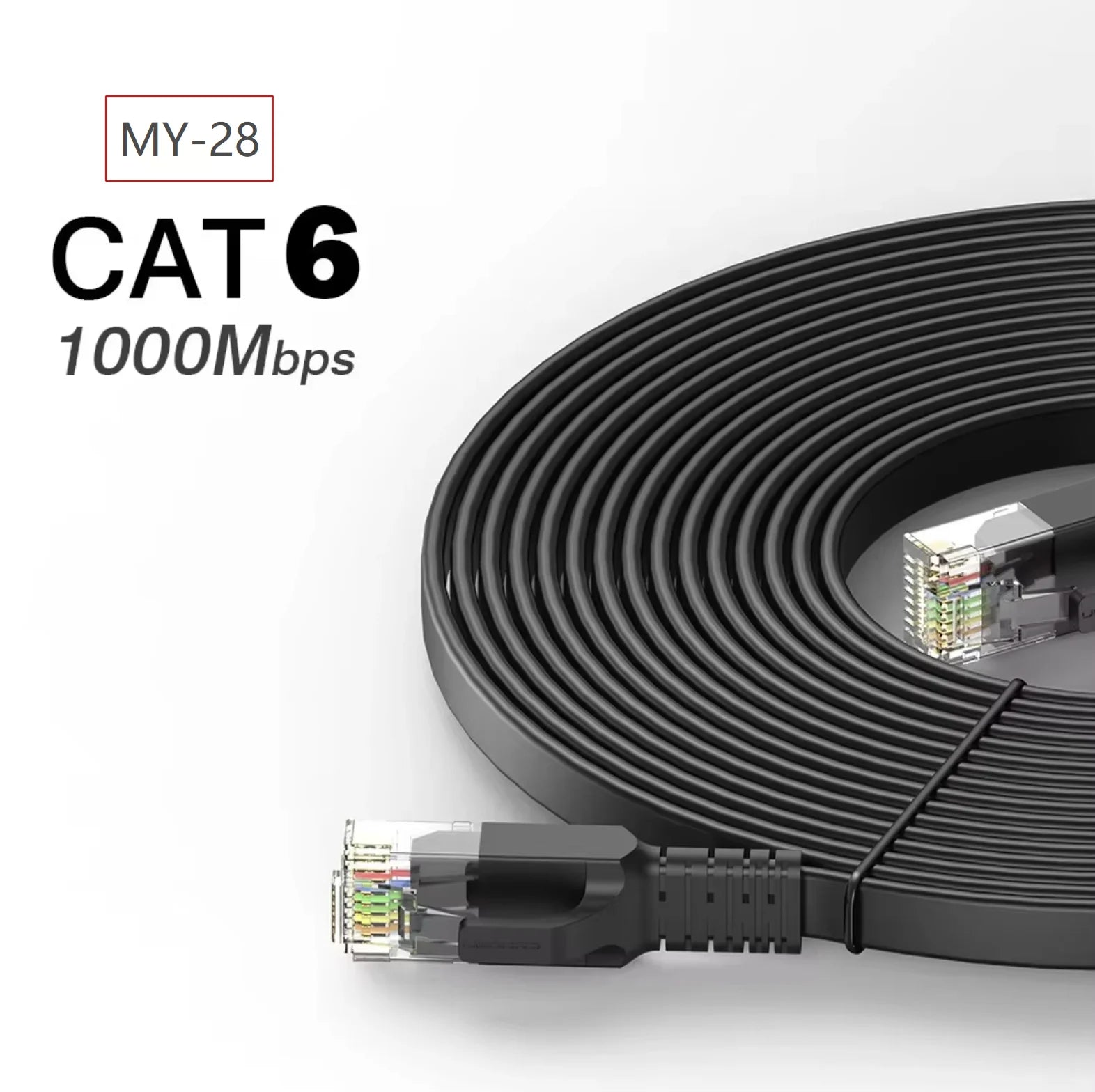 MY-28 2026 New Cat6 Ethernet Cable Gigabit High Speed 100Mbps Internet Cable RJ45 Shielded Network LAN Cord for Laptop Router PC