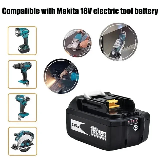 Super For Makita 18v 6000mAh Rechargeable Power Tools Battery With Led Li-ion Replacement Lxt Bl1860b Bl1860 Bl1850+3A Charger