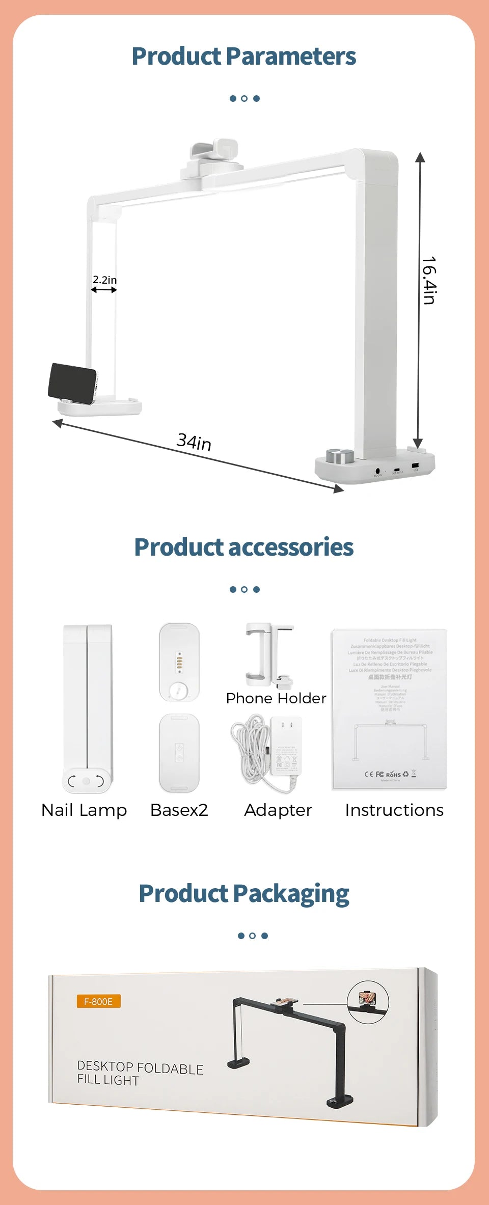 Half moon nail lamp, nail technology lamp,LED nail technology lamp,LED nail lamp,3 color temperature adjustable brightness