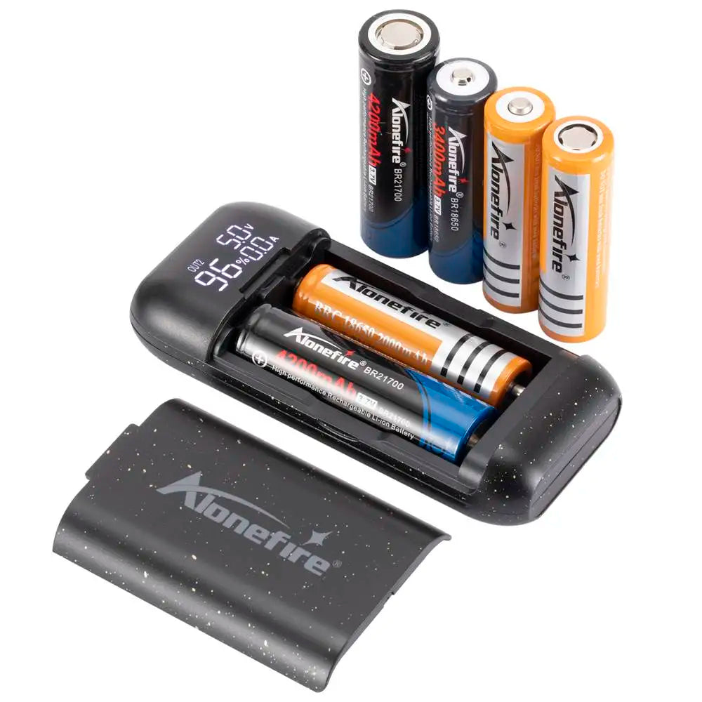 Alonefire PD2 USB Charger 18650/21700 Li-ion Battery 5V 2A USB Power Bank flashlight Torch Battery Charger-Battery Not included
