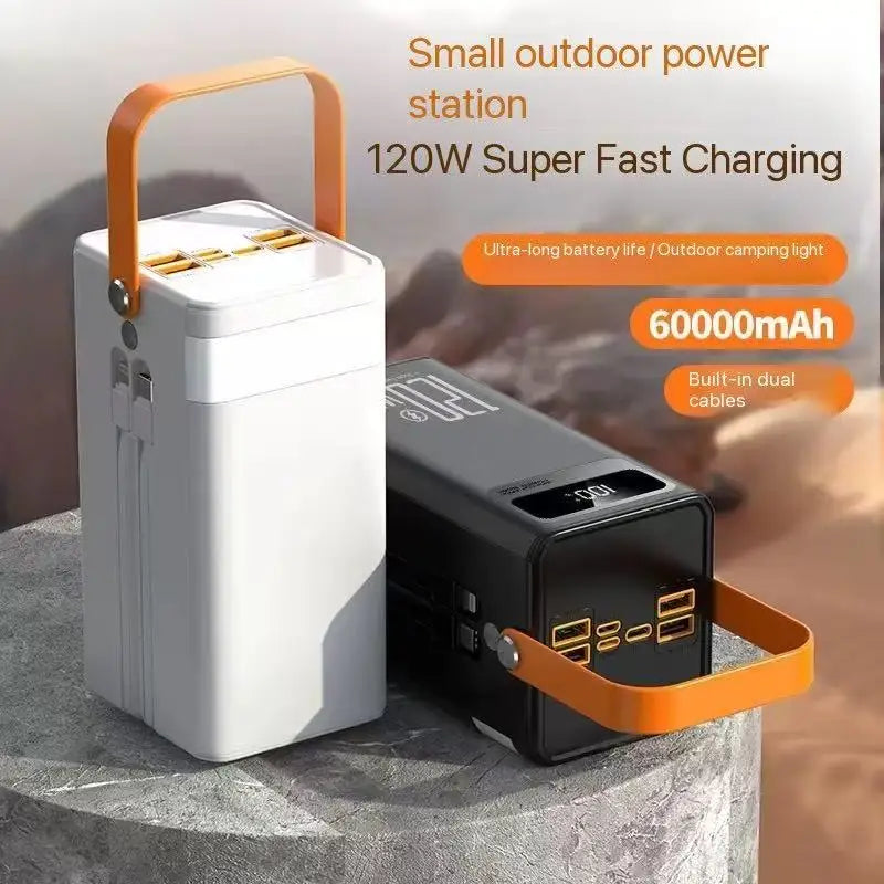 30000mAh / 60000mAh High Capacity Power Bank, 120W Quick Charge External Battery Pack with LED Light for Phone Laptop