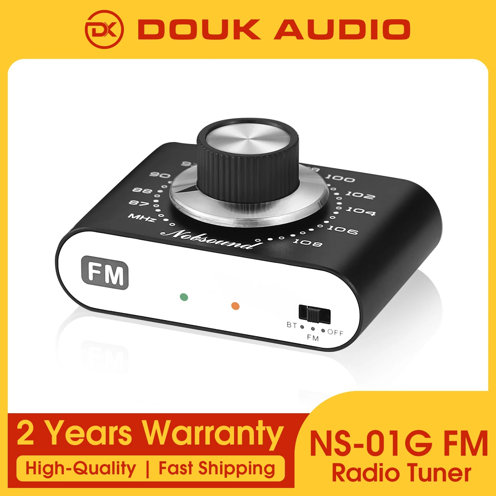 Douk Audio Portable 87-108Mhz FM Radio Tuner Stereo Bluetooth 5.0 Receiver Rechargeable with 3.5mm Out