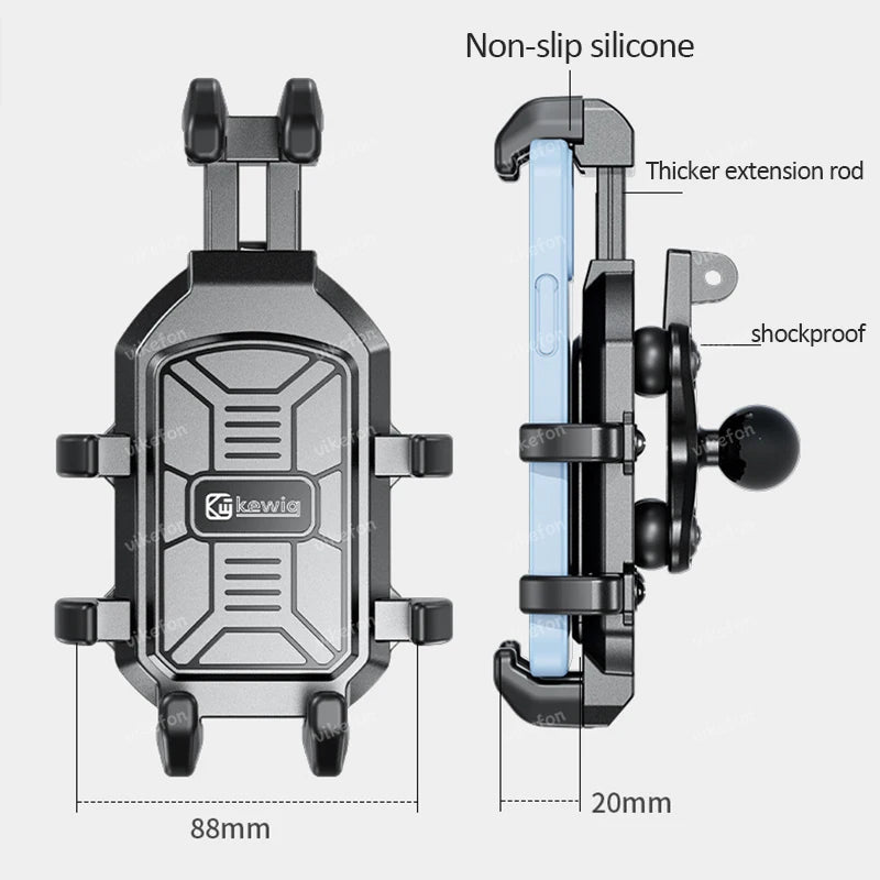 Shockproof Motorcycle Phone Holder 4 Vibration Dampener 360 Rotation Anti-Thief Motorbike Bicycle Bike Scooter Phone Stand Mount