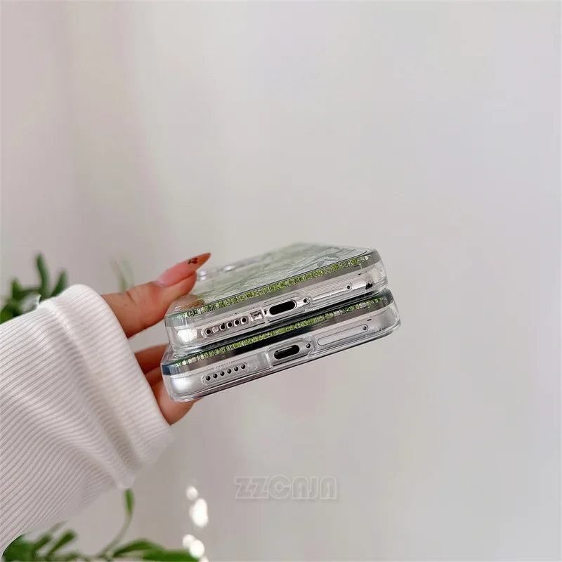 For Huawei Pura 70 Pro P60 Mate 40 50 60 Pro Case Glitter Shiny Bamboo Goldfish Liquid Quicksand Chinese Traditional Style Cover